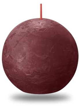 Vela esférica rústica Bolsius Velvet Red (76 mm)
