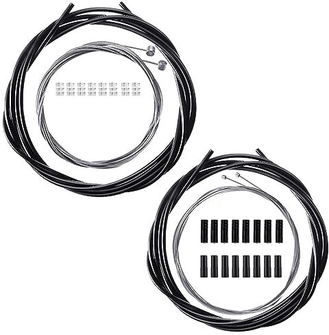 2 Sätze Fahrrad Innen Bremse Kabel Gehäuse Kit Fahrrad Bremszug Set Fahrrad Schaltseil Kabel mit Endhülsen Deckel für Mountainbike Rennrad die Reparatur