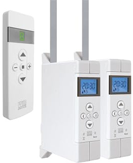 WIR elektronik, eWickler eW540-M - Juego de 2 mandos a distancia para ventanas (2 bobinadores eléctricos y 1 mando a distancia FB-9, para correas de 12-15 mm, hasta 9 kg, incluye enchufe de red (2