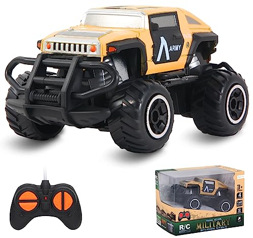 Pup Go fjärrstyrd bil offroad med ljus för barn 3–9 år, robust mini RC bil snabb inomhus utomhus, leksak småbarn jul födelsedagspresent för pojke flicka, gul