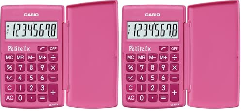 Casio Petite FX Calculatrice Scolaire 8 Chiffres Rose LC-401LV-PK (Lot de 2)