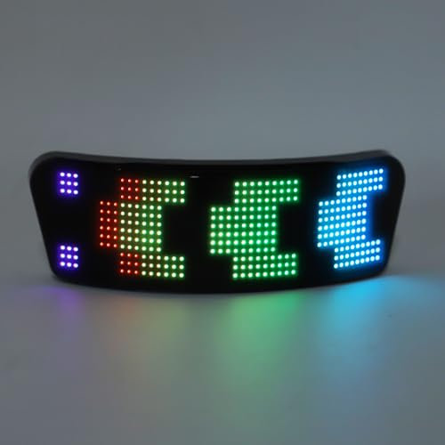 Fockety Luz para Casco de Motocicleta, Aplicación de Edición Personalizada, Pantalla LED a Todo Color Bluetooth para Casco de Motocicleta, Pantalla LED Iluminada Profesional para Casco