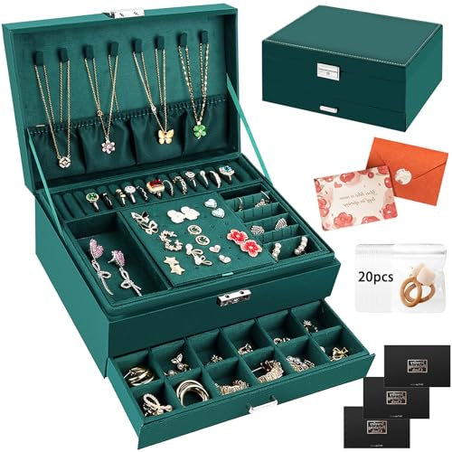 TOSUTO Scatola Portagioie Donna a 3 Livelli,Porta Gioielli Donna,Gioielli Scatola Organizer Grande Scatola Portagioie da Viaggio,Cofanetto Portagioie per Anelli Bracciali Orecchini Collane