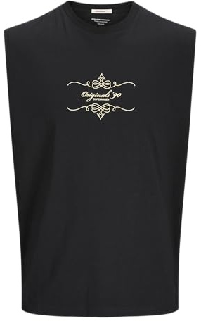 Jack & Jones Jorbellagio Ornaments tee SL Crew Neck, Negro, L