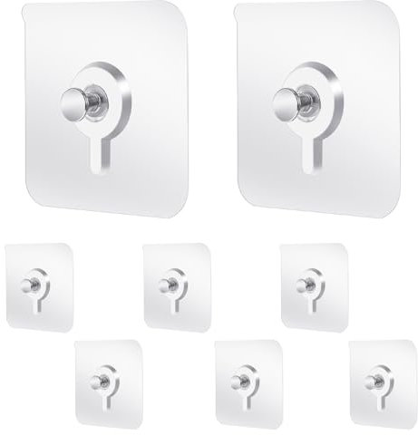 Mabor - 6 tornillos adhesivos, clavos adhesivos extrafuertes, sin perforación, fijación impermeable, sin agujeros, para baño y cocina