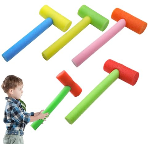 Toy Hammer Set, 4-Piece Foam Hammering Toys, 32x14cm Percussion Equipment, Reusable Interactive Game, Safe Sensory Booster with Playful Style, Playroom Tool for Kindergarten