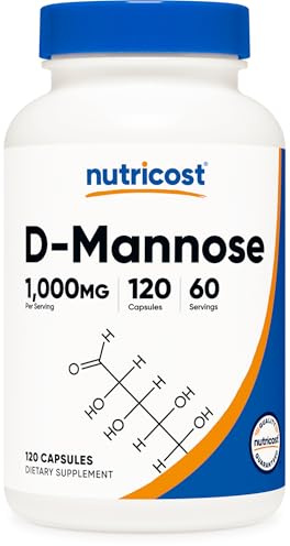 Nutricost D-Mannose 500 mg, 120 capsules – 1000 mg per serving, non-GMO and gluten-free