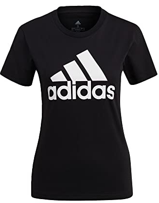 adidas Women's Essentials Logo Tee, Black / White, XL