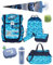 Familando McNeill Schulranzen 1. Klasse · ergonomischer Tornister · Schultasche für Jungen und Mädchen im Set (10-teiliges Set, Race; Blau)