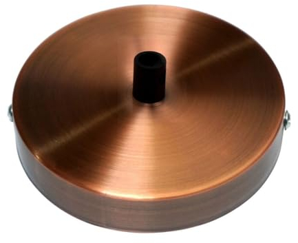 LEDSone Deckenrosette mit einer Steckdose, kupferfarben, perfekt für Stoff-Flexkabel, 120 mm Metall-Deckenleuchte mit Zubehör für Decken- und Wandleuchte. (1 Auslass)