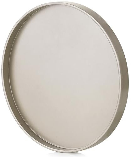 Hanobe Vassoio decorativo in legno, colore oro lucido, rotondo, moderno, 30 cm, in stile rustico, rotondo, per cucina, tavolo da caffè, candele da tavolo