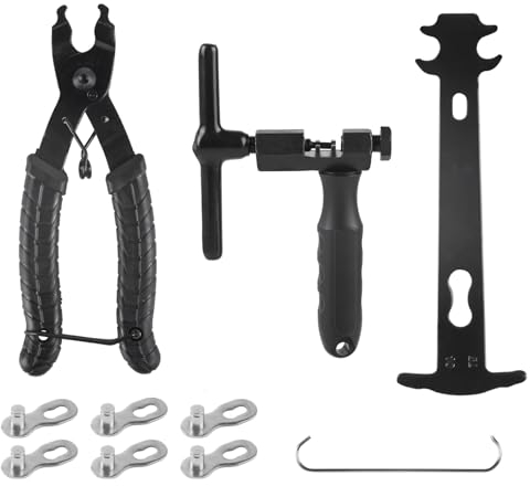 Fahrrad Kettenwerkzeug Fahrrad Set, 3 Stk Kettenzange Fahrradkette Werkzeug Set & Kettenlehre Fahrradketten & Fahrrad Kettennieter, Fahrradketten Werkzeug Reparaturset für 6-11 Fach Fahrradkette