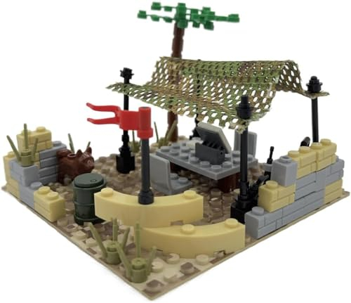 Militär Szene Bausteine für Soldaten, Custom WW2 Klemmbausteine Militär Kriegsszene Modell Bausatz, Kommandanten Basis Bauset Konstruktionsspielzeug Set