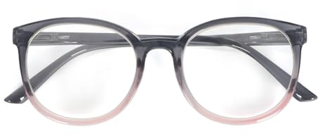 kollyseek Occhiali da lettura Retro rotondo per le donne e gli uomini Occhiali di design con cerniera di primavera (1.0, Gradiente rosa blu)