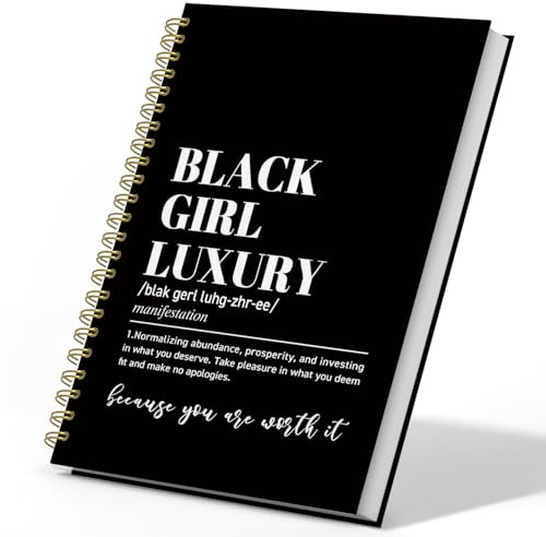 DSHFG Svart tjej kvinna journal, inspirerande anteckningsböcker för svarta flickor kvinnor, afroamerikanska gåvor för kvinnor, svart flicka magisk presenter, svart flicka lyxig spiralanteckningsbok