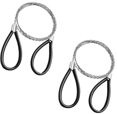 4 sierras de cable de alambre de supervivencia de acero inoxidable, sierra de alambre de acero de emergencia resistente, tamaño de bolsillo, herramienta de corte al aire libre para madera, camping