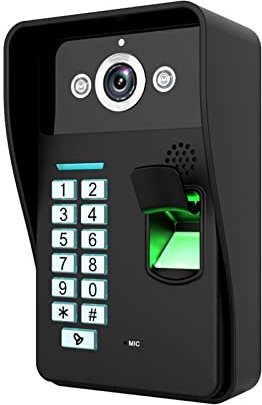 EDEDE Wireless Video Doorbell Camera, 720P Wired Wireless Video Doorbell Intercom System With Fingerprint RFID Password IR-CUT HD Camera for Home Security