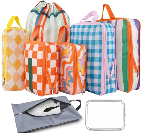 Xmzsdz 8 Pcs Compression Packing Cubes for Travel, Lightweight Waterproof Luggage Organizer Bags Set, Washable Packaging Cubes for Women Backpack Carry-On Suitcases