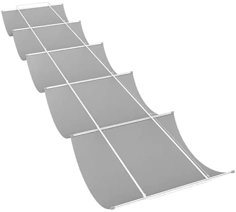 Baldacchino Pergola Retrattile con Legno Onda A Forma di U, Striscia da Esterno, Rullo Scorrevole Sospeso Tenda Oscurante Rimovibile per Terrazzo Grigio 2x12m
