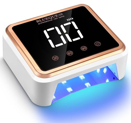 Zawaer UV Lampe für Nägel, Wiederaufladbares Design, 2000 mAh, Led Lampe Gelnägel für Gelpolitur, Automatischem Sensor, Sicherer Keramische Lampenperlen, Nagellack Trocknergerät für Salon und Zuhause