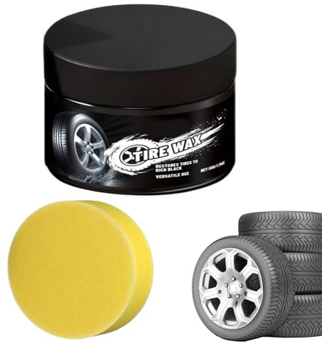 Dayysiuy Brillo Para Neumáticos De Coche - 50 G Limpiadora Abrillantadora - Limpia Llantas Con Esponja,Para Coche Y Moto Cuidado Diario Detallado Fin De Semana Mantenimiento Rutinario Tras Lavado Y