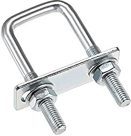 sourcing map 4 Stück Vierkant U-Bolzen Bügelbolzen Bügelschrauben 1(25mm) Innenbreite Kohlenstoffstahl M8 mit Muttern, Rahmenplatte, runde Unterlegscheiben