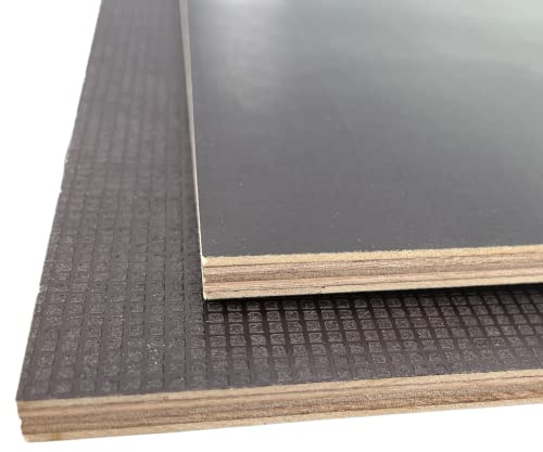 BaustoffhandelShop Siebdruckplatten 9mm Pappel/Eukalyptus Mix, Sieb/Film Phenolharz beschichtet, Braun bis schwarz, für Bastelarbeiten, Modellbau, Fahrzeugbau, Werkstattregale, Anhängerboden uvm.