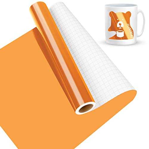 Lya Vinyl Vinilo adesivo 30,5 cm x 457,5 cm pellicola adesiva arancia, vinile arancia per La maggior parte delle macchine da taglio per Regali Fai Da Te, Tazza, Finestra, Ceramica, Plastica