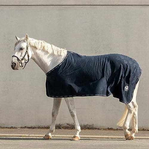 SUNRIDE Couverture rafraîchissante Wellington pour Chevaux en Polaire Douce Anti-Boulochage - séchage Rapide et légère (125 cm, Bleu)