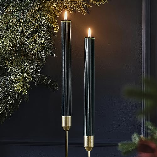 Ginger Ray Christmas Table Ribbed Dinner Candles Tabletop Decoration 2 Pack