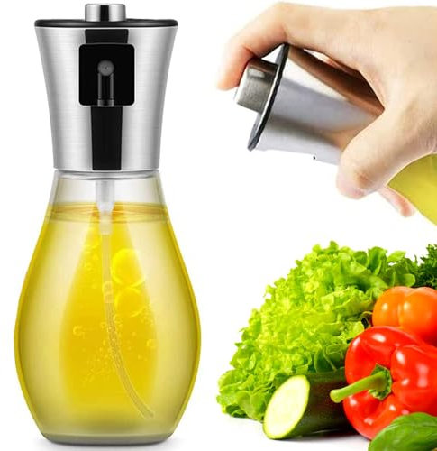 PARENCE - Sprühflasche mit Zerstäuber für Öl und Flüssigkeiten aus Edelstahl – Das Essentiel des Kochens – Ideal für Speisen, Salate, Küche – kleiner Trichter zum Ausgießen – 200 ml
