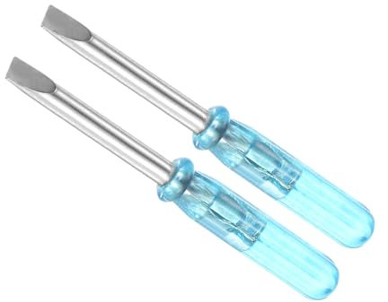 CoCud Destornillador Ranurado Mini, Tamaño de 3.0mm y Longitud de 45mm, Destornilladores de Cabeza Plana Pequeña de Acero al Carbono con Mango Antideslizante, 2 Piezas