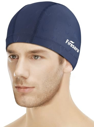 Firesara Fishtail Fabric Swimming Cap Women Men, Breathable High Elasticity Swim Cap Hair Protection Quick Dry Soft for Long Hair Short Hair, Kids Boys and Girls