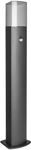 Miratic Paletto Luce da Giardino Esterno per Sentieri Vialetti Terrazze IP54 Palo Lampada da Terra Esterno Illuminazione Esterna Base E27 Lampadina non Inclusa (con sensore di movimento)