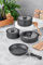 TAÇ Easy Connect Induktion 8-teiliges Topfset Schwarz | Platzsparendes Kochgeschirr mit abnehmbarem Griff, Antihaftbeschichtung, für Ofen und Induktion geeignet (Induktionsgeeignet)