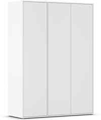 Rauch Möbel Nabila Kleiderschrank für Schlafzimmer, Kinderzimmer, Jugendzimmer, Flur, 3-türig, Push-to-Open, mit Zubehör Classic, Farbe Weiß, Breite 140 cm