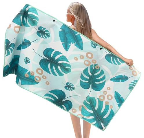Pameil Telo Mare Grande Microfibradi 90x180 cm, Asciugamani Microfibra e Resistente Alla Sabbia, Telo Palestra Leggero e ad Asciugatura Rapida Adattoper Spiaggia, Palestra, Viaggi, Sauna