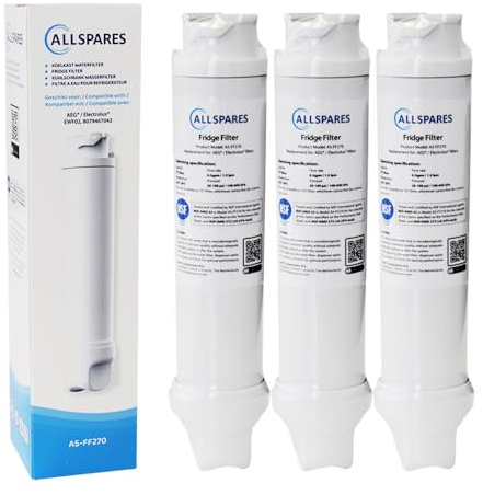 AllSpares Wasserfilter für Kühlschrank geeignet für AEG-Electrolux EWF02 / 8079467042 (3 Stück)
