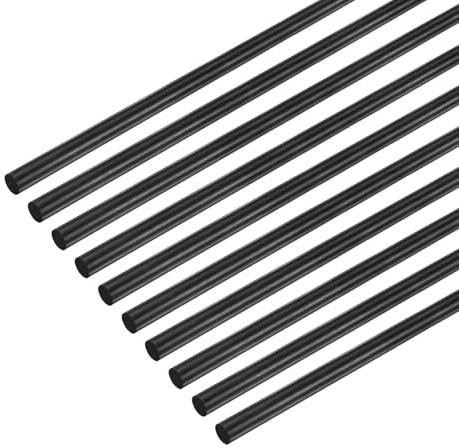 M METERXITY 10-pack kolfiberstavar 400 mm längd 0,5 mm diameter kolfiber massiv matt stav för RC flygplan/gör-det-själv pysselprojekt/quadrocopter-arm/modellbygge drakrör [15,75 x 0,02 tum]