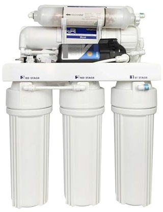Système d'osmose inverse RO de niveau 5 100 GPD, filtre à eau électrique 24 V avec pompe de surpression, système de purification d'eau domestique Avec une forte efficacité de purification