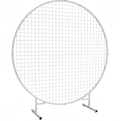 Support pour arc de mariage en métal de jardin pour décorations pour fêtes d'anniversaire, support pour fleurs à ballon rond de 1,2 m (blanc, 2 x 2 m)