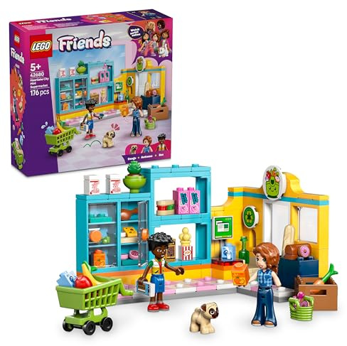 LEGO Friends Heartlake City Mini-Markt - Spielzeugladen mit 2 Mini Puppen, Hundefigur, Kasse & Spielzeug Lebensmittelzubehör - Geburtstagsgeschenk für Mädchen ab 5 Jahren - 42680
