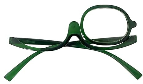 JZ 2X Magnifying Makeup Glasses with Swivel Lens - High-Definition Reading Glasses for Women, Stylish and Functional for Makeup, Crafting, and Close-Up Work (Green 3.5)