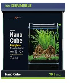 Dennerle Nano Cube Complete, 30 litri, 30 x 30 x 35 cm, mini acquario con angoli arrotondati