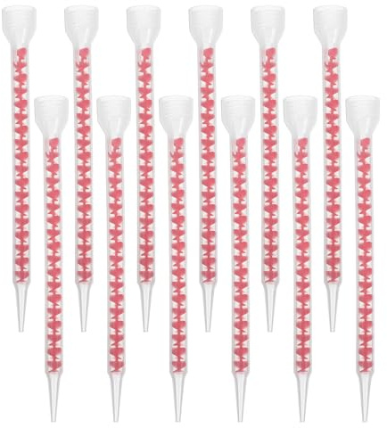 FOMIYES Miscelatore di Resina Epossidica a Spirale 12 Pezzi, Ugelli di Finitura per Calafataggio, Applicatori di Estensione in Plastica per Sigillatura Precisa in Bagno e Cucina,