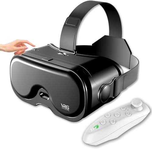 Gafas de realidad virtual para teléfono móvil con controlador, gafas 3D ajustables compatibles con 5-7 pulgadas, filtro de luz azul y lentes HD, para juegos móviles y películas