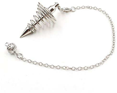 Naroote Andlig Pendel i Metall för Spådom, Chakrahealing & Dowsing, 7 Tums Kedja med Spetsig Spets, Pendel för Beslutsfattande, Hitta Förlorade Föremål, Energibalansering (Vit)