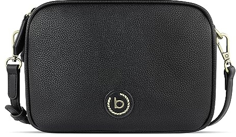 bugatti Passione Handtasche Damen Klein - Kunstleder-Tasche, kleine Umhängetasche, schwarz