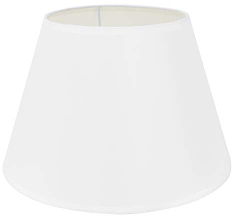 DULEE 8.7 Zoll Lampenschirm E27 E14 Glühbirne Schraube Handgefertigter Stoff Tischlampenschirm für Stehlampe, Tischlampe, Nachttischlampe (Oben)15cm x (Höhe)17cm x (Unten)22cm,Weiß