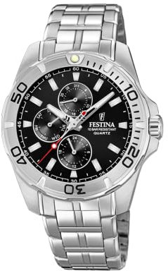 Festina Herren Multi Zifferblatt Quarz Uhr mit Edelstahl Armband F20445/3
